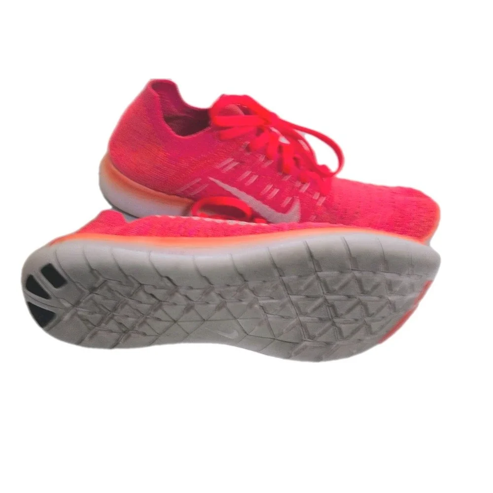 Nike Women Free RN Flyknit Hyper Orange Running Shoe 831070-801 Sneaker Sz 9 M